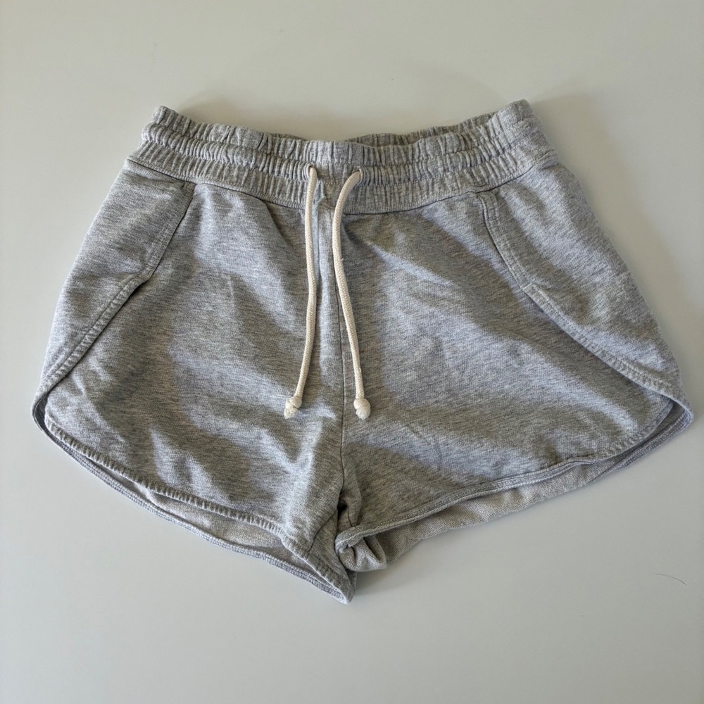 Aerie‎ Womens XS Heather Gray Dolphin Hem Lounge Shorts Drawstring Pockets